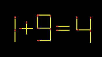 Thử tài IQ: Di chuyển một que diêm để 1+9=4 thành phép tính đúng