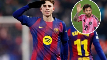 Fermin Lopez sẵn sàng dự bị nếu Messi trở lại Barca