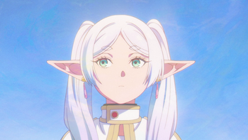 Frieren mùa 2 khuấy động mạng xã hội vì khung hình gợi nhớ meme “Frieren Looking Up”