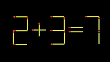 Thử tài IQ: Di chuyển một que diêm để 2+3=7 thành phép tính đúng