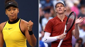 Hai ngôi sao quần vợt Naomi Osaka và Jannik Sinner so tài pickleball
