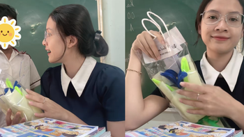 Cô giáo nhận cơn mưa lời khen vì cách ứng xử khéo léo khi nhận quà
