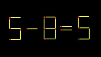 Thử tài IQ: Di chuyển một que diêm để 5-8=5 thành phép tính đúng