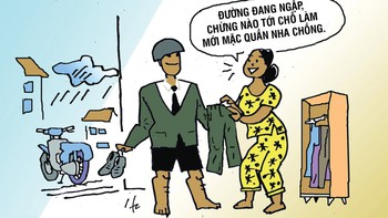 Đi làm mùa ngập: Đồ công sở để… tới nơi tính