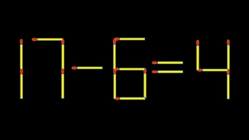 Thử tài IQ: Di chuyển một que diêm để 17-6=4 thành phép tính đúng