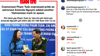 Amanda Nguyễn chia sẻ bằng tiếng Việt về cuộc gặp với Trung tướng Phạm Tuân