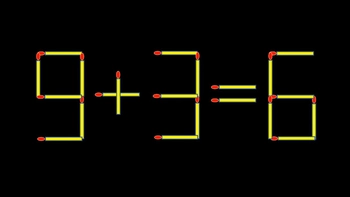 Thử tài IQ: Di chuyển một que diêm để 9+3=6 thành phép tính đúng