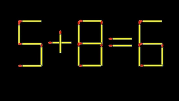 Thử tài IQ: Di chuyển một que diêm để 5+8=6 thành phép tính đúng