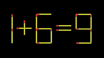 Thử tài IQ: Di chuyển một que diêm để 1+6=9 thành phép tính đúng