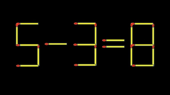 Thử tài IQ: Di chuyển một que diêm để 5-3=8 thành phép tính đúng