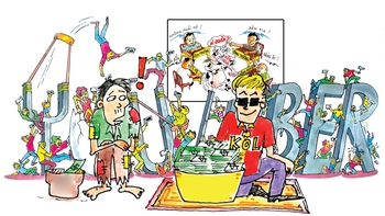 Tranh 'KOL làm từ thiện' đoạt giải nhất thi Vẽ tranh biếm Tuổi Trẻ Cười năm 2025