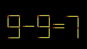 Thử tài IQ: Di chuyển một que diêm để 9-9=7 thành phép tính đúng