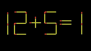 Thử tài IQ: Di chuyển một que diêm để 12+5=1 thành phép tính đúng