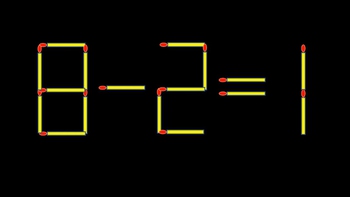 Thử tài IQ: Di chuyển một que diêm để 8-2=1 thành phép tính đúng