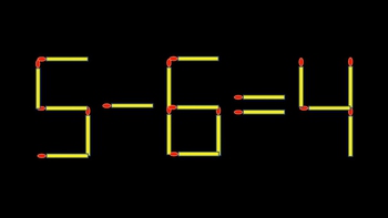Thử tài IQ: Di chuyển một que diêm để 5-6=4 thành phép tính đúng