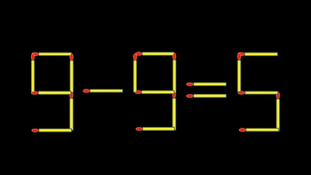 Thử tài IQ: Di chuyển một que diêm để 9-9=5 thành phép tính đúng