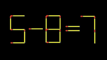 Thử tài IQ: Di chuyển một que diêm để 5-8=7 thành phép tính đúng