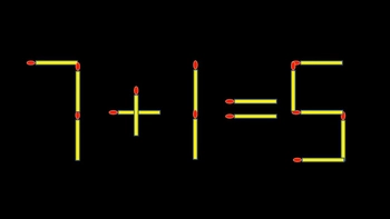 Thử tài IQ: Di chuyển một que diêm để 7+1=5 thành phép tính đúng