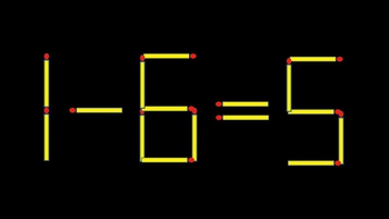 Thử tài IQ: Di chuyển một que diêm để 1-6=5 thành phép tính đúng