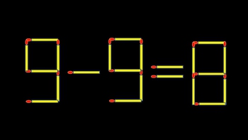 Thử tài IQ: Di chuyển một que diêm để 9-9=8 thành phép tính đúng