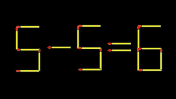 Thử tài IQ: Di chuyển một que diêm để 5-5=6 thành phép tính đúng