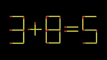Thử tài IQ: Di chuyển một que diêm để 3+8=5 thành phép tính đúng