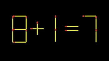 Thử tài IQ: Di chuyển một que diêm để 8+1=7 thành phép tính đúng