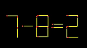 Thử tài IQ: Di chuyển một que diêm để 7-8=2 thành phép tính đúng