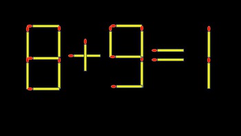 Thử tài IQ: Di chuyển một que diêm để 8+9=1 thành phép tính đúng