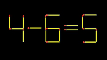 Thử tài IQ: Di chuyển một que diêm để 4-6=5 thành phép tính đúng