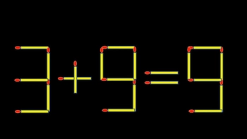 Thử tài IQ: Di chuyển một que diêm để 2+9=9 thành phép tính đúng