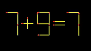 Thử tài IQ: Di chuyển một que diêm để 7+9=7 thành phép tính đúng