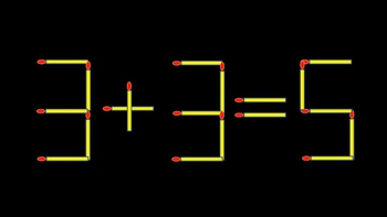 Thử tài IQ: Di chuyển một que diêm để 3+3=5 thành phép tính đúng