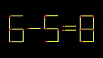 Thử tài IQ: Di chuyển một que diêm để 6-5=8 thành phép tính đúng