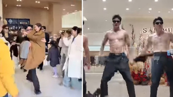 Cửa hàng thời trang mời mẫu nam phục vụ khách như các quý bà