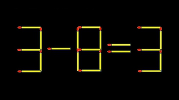 Thử tài IQ: Di chuyển một que diêm để 3-8=3 thành phép tính đúng