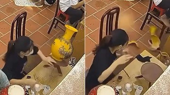 Cô gái đứng hình vì chiếc bình đắt tiền vỡ vụn trước mắt