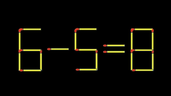 Thử tài IQ: Di chuyển một que diêm để 6-5=8 thành phép tính đúng