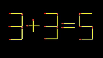 Thử tài IQ: Di chuyển một que diêm để 3+3=5 thành phép tính đúng