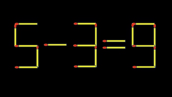 Thử tài IQ: Di chuyển một que diêm để 5-3=9 thành phép tính đúng