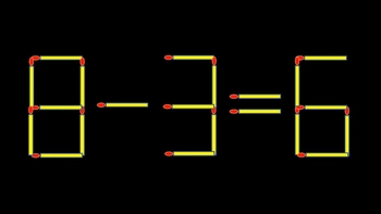 Thử tài IQ: Di chuyển một que diêm để 8-3=6 thành phép tính đúng