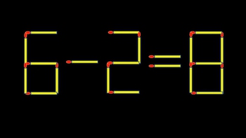 Thử tài IQ: Di chuyển một que diêm để 6-2=8 thành phép tính đúng