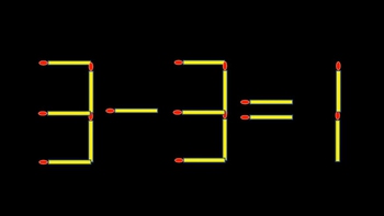 Thử tài IQ: Di chuyển một que diêm để 3-3=1 thành phép tính đúng