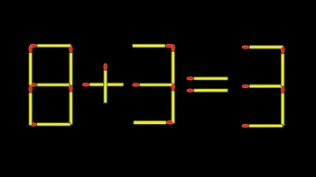 Thử tài IQ: Di chuyển một que diêm để 8+3=3 thành phép tính đúng