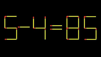 Thử tài IQ: Di chuyển một que diêm để 5-4=85 thành phép tính đúng