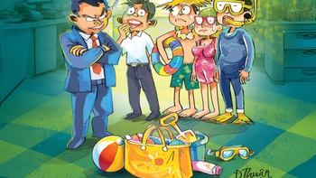 Đầu tháng tư, cả công ty được đi nghỉ mát