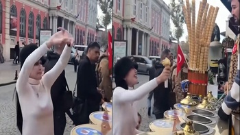 Chàng trai bán kem Thổ Nhĩ Kỳ chán không buồn nói với cô gái 'ra dẻ'