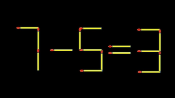 Thử tài IQ: Di chuyển một que diêm để 7-5=3 thành phép tính đúng
