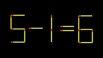 Thử tài IQ: Di chuyển một que diêm để 5-1=6 thành phép tính đúng