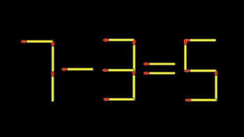 Thử tài IQ: Di chuyển một que diêm để 7-3=5 thành phép tính đúng